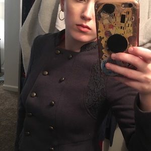 Free People double breasted crop military jacket